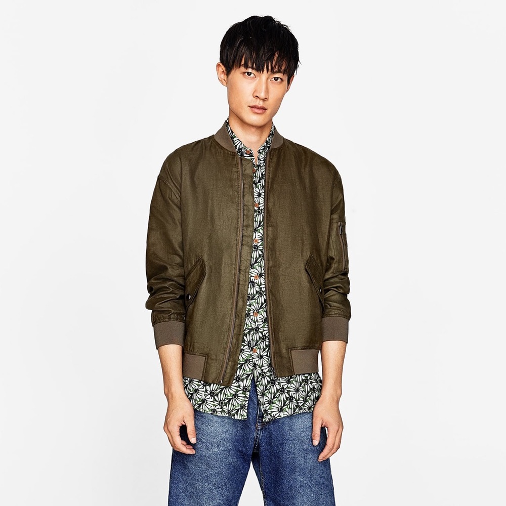 Linen Bomber by Zara